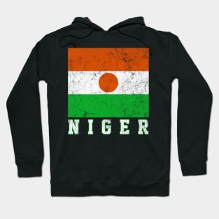 Niger / Vintage Look Flag Design Hoodie